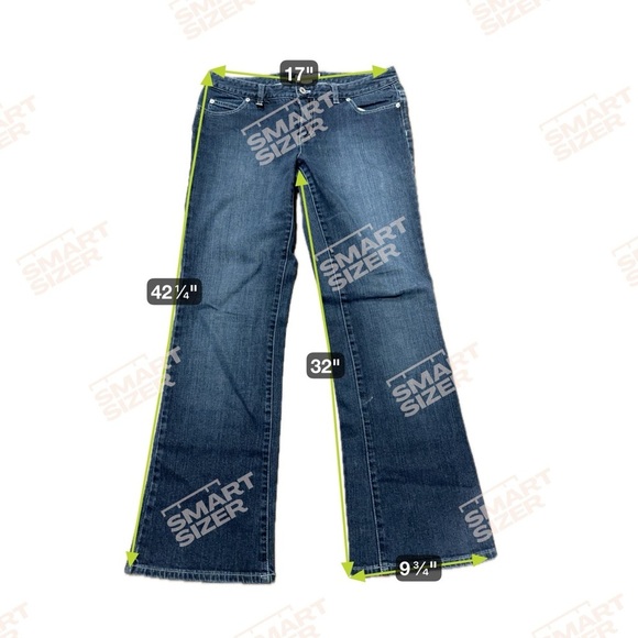 Michael Kors Bootcut Jeans Women's size 10 Dark Wash Blue Stretch Rhinestone - Picture 4 of 10